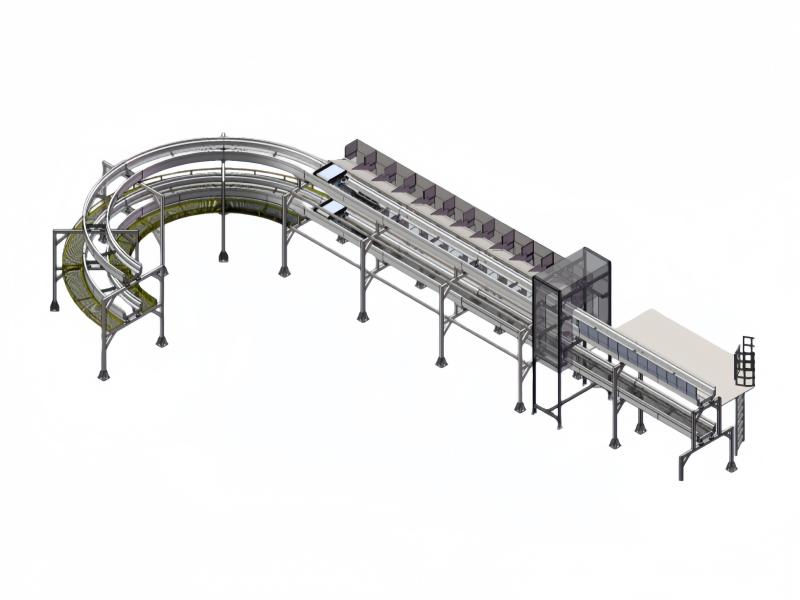 Dual-Drive Double-Layer Circular Cross-Belt Sorting Line